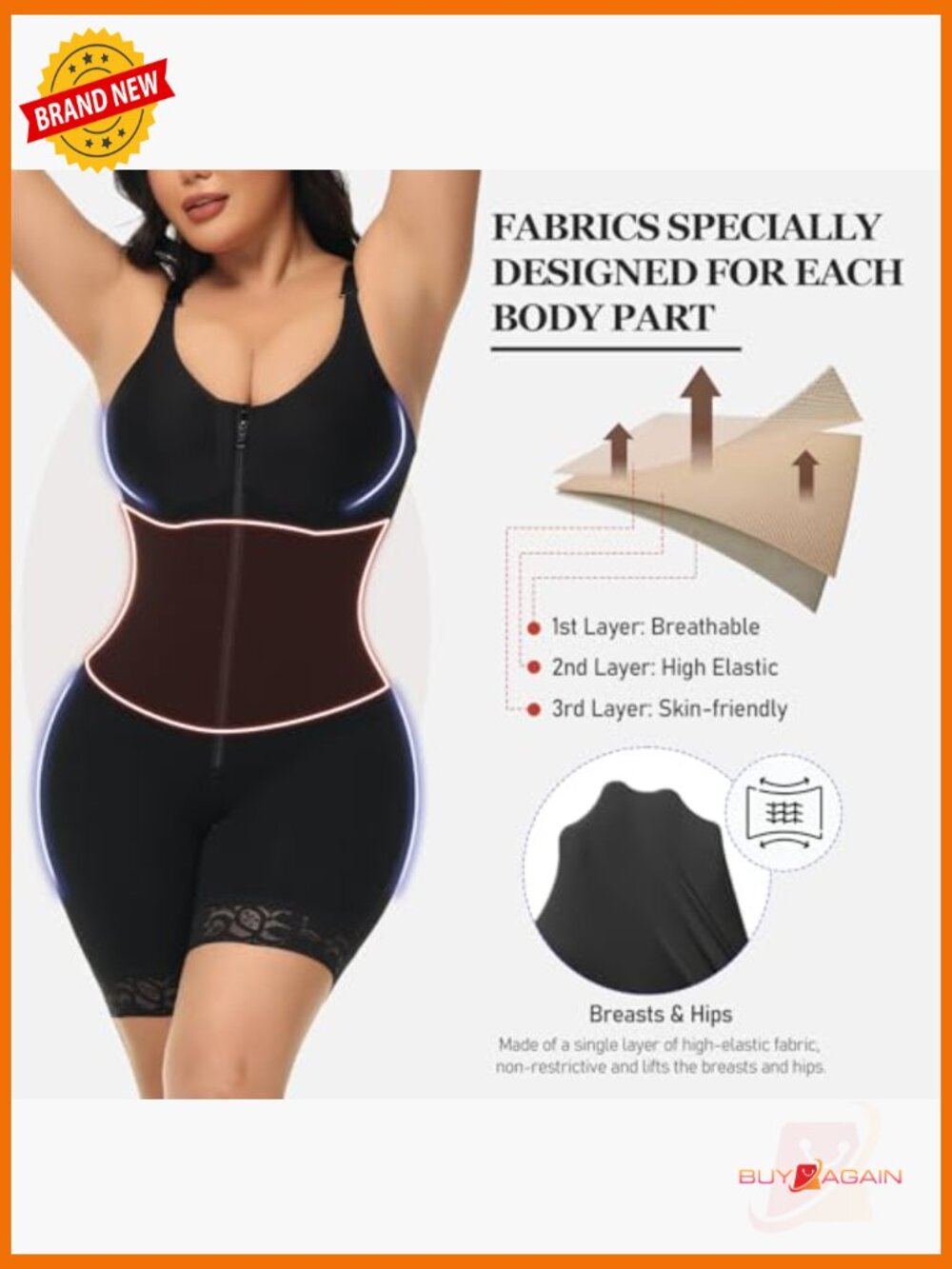 Faja Tummy Control Shapewear Bodysuit Butt Lifter Post Surgery Compression 3 - Picture 2 of 7